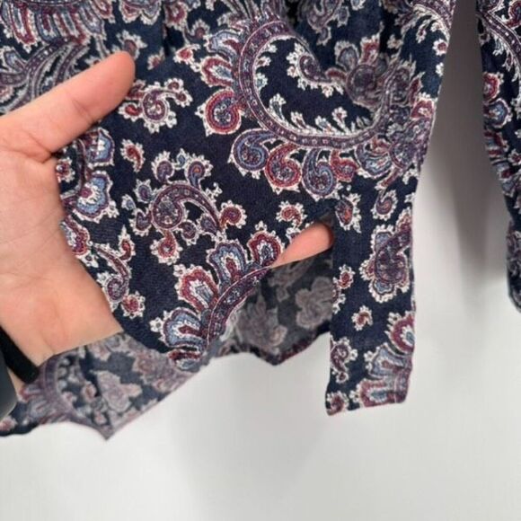 Lucky Brand Women's Paisley Keyhole Long Sleeve Shirt Multicolor Size Small - Picture 8 of 13
